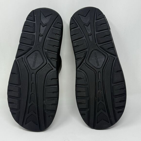 Skechers Jammers Slide Sandals Mens 11 Black Leather Chunky Sole Vintage Y2K - Picture 12 of 14